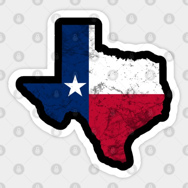 Texas State Map Flag Sticker by Scar